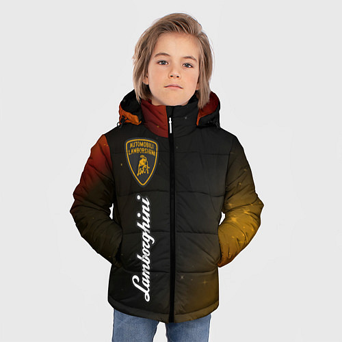 Зимняя куртка для мальчика ЛАМБОРГИНИ Космос Вертикально / 3D-Черный – фото 3