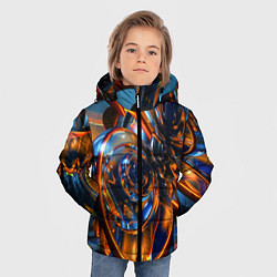 Куртка зимняя для мальчика Объёмная футуристическая композиция Абстракция Vol, цвет: 3D-светло-серый — фото 2