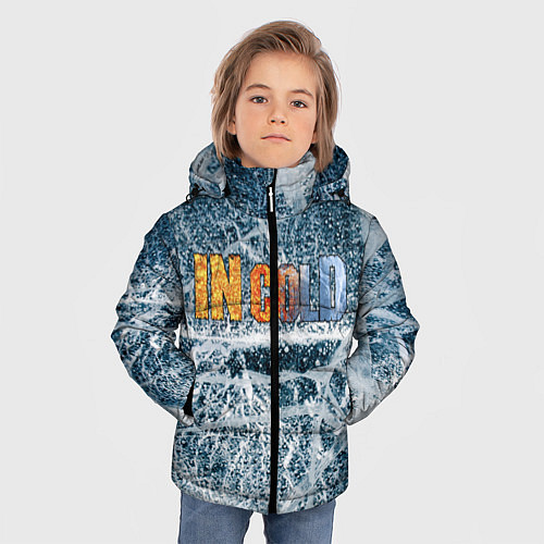 Зимняя куртка для мальчика IN COLD horizontal logo with ice / 3D-Черный – фото 3
