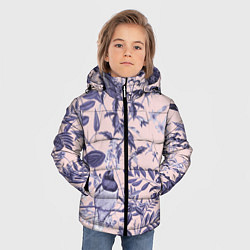Куртка зимняя для мальчика Цветы Флизелиновые Тропики, цвет: 3D-светло-серый — фото 2