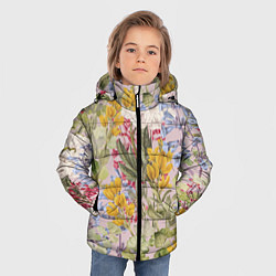 Куртка зимняя для мальчика Цветы Удивительное Лето, цвет: 3D-красный — фото 2