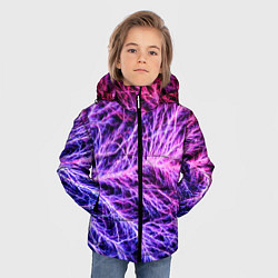 Куртка зимняя для мальчика Авангардный неоновый паттерн Мода Avant-garde neon, цвет: 3D-черный — фото 2
