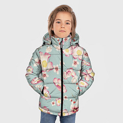 Куртка зимняя для мальчика Цветы Дицы, цвет: 3D-светло-серый — фото 2