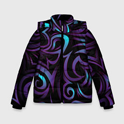 Куртка зимняя для мальчика Неоновое завихрение, цвет: 3D-светло-серый
