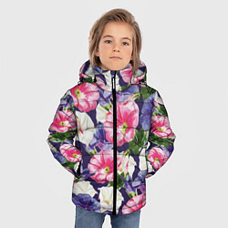 Куртка зимняя для мальчика Цветы Петунии, цвет: 3D-красный — фото 2