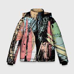 Зимняя куртка для мальчика Абстрактные мазки цветной краской abstraction