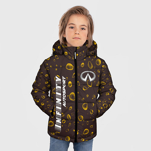 Зимняя куртка для мальчика ИНФИНИТИ Infinity Autosport Капли / 3D-Черный – фото 3