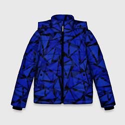 Зимняя куртка для мальчика Синие треугольники-геометрический узор