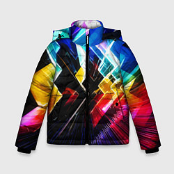Зимняя куртка для мальчика Неоновая молния Абстракция Neon Lightning Abstract
