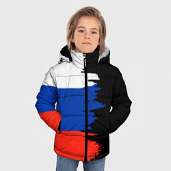 Куртка зимняя для мальчика Российский триколор на темном фоне, цвет: 3D-черный — фото 2