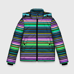 Зимняя куртка для мальчика Яркие неоновые тонкие полосы