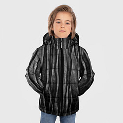Куртка зимняя для мальчика Полосы чорные серые роизвольные random black strip, цвет: 3D-светло-серый — фото 2