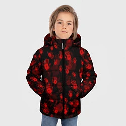 Куртка зимняя для мальчика Кровавые отпечатки DEATH STRANDING, цвет: 3D-светло-серый — фото 2
