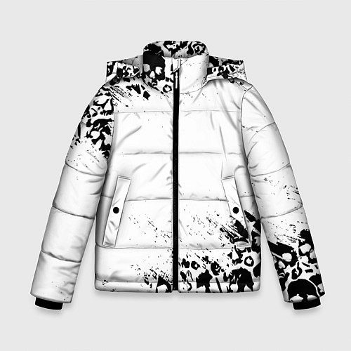 Зимняя куртка для мальчика Выцветшие потёртости SKULLS / 3D-Светло-серый – фото 1