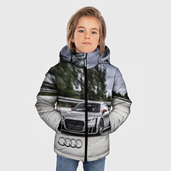 Куртка зимняя для мальчика Ауди на скоростном шоссе Audi on the expressway, цвет: 3D-светло-серый — фото 2