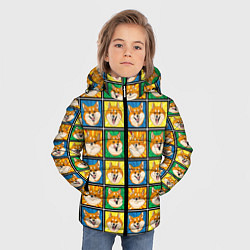 Куртка зимняя для мальчика Разноцветная плитка сибы, цвет: 3D-черный — фото 2