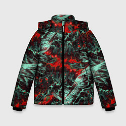 Зимняя куртка для мальчика Красно-Белая Вулканическая Лава