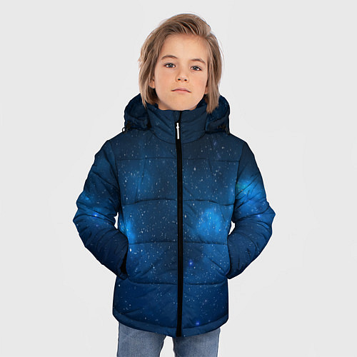 Зимняя куртка для мальчика Космическая ночь / 3D-Черный – фото 3