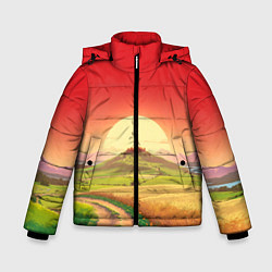 Куртка зимняя для мальчика Дорога к солнцу, цвет: 3D-черный