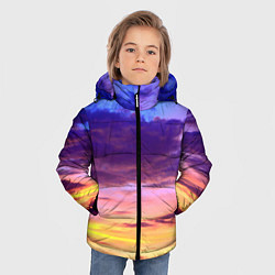 Куртка зимняя для мальчика Небо на закате, цвет: 3D-красный — фото 2