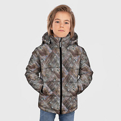 Куртка зимняя для мальчика Старый потертый деревянные паркет, цвет: 3D-светло-серый — фото 2