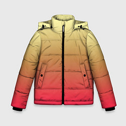 Куртка зимняя для мальчика Красно-желтый градиент, цвет: 3D-черный