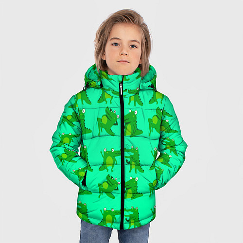 Зимняя куртка для мальчика FUNNY CROCODILES / 3D-Светло-серый – фото 3
