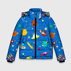 Куртка зимняя для мальчика SPACE OBJECTS, цвет: 3D-черный