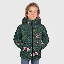 Куртка зимняя для мальчика Цветы Жимолости, цвет: 3D-красный — фото 2