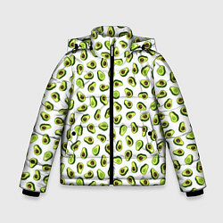 Куртка зимняя для мальчика Смешное авокадо на белом фоне, цвет: 3D-красный