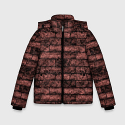 Куртка зимняя для мальчика Стена из кирпича терракотового цвета Лофт, цвет: 3D-красный
