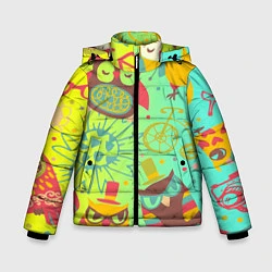 Куртка зимняя для мальчика Весёлые совы, цвет: 3D-светло-серый