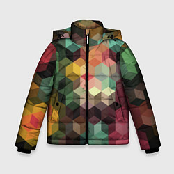 Зимняя куртка для мальчика Разноцветный геометрический узор 3D