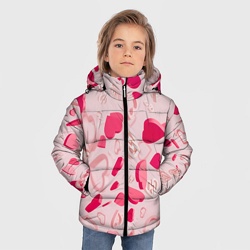 Зимняя куртка для мальчика 3D hearts / 3D-Черный – фото 3