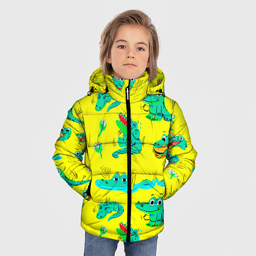 Зимняя куртка для мальчика GREEN CROCODILES / 3D-Светло-серый – фото 3
