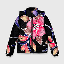 Куртка зимняя для мальчика Сон в летнюю ночь Beautiful flower, цвет: 3D-светло-серый