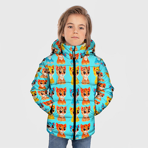 Зимняя куртка для мальчика COLORED KITTENS / 3D-Светло-серый – фото 3