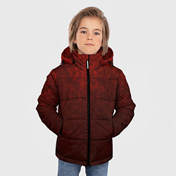 Куртка зимняя для мальчика Мраморный красно-черный градиент, цвет: 3D-светло-серый — фото 2
