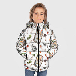 Куртка зимняя для мальчика Узор Грибы и Корзины, цвет: 3D-красный — фото 2