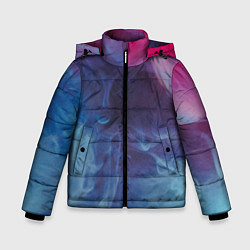 Куртка зимняя для мальчика Неоновый дым - Голубой и розовый, цвет: 3D-черный