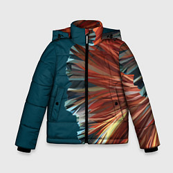 Куртка зимняя для мальчика Полигональные линии, цвет: 3D-светло-серый