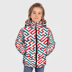 Куртка зимняя для мальчика Изометрический Лабиринт, цвет: 3D-светло-серый — фото 2