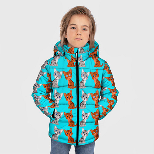 Зимняя куртка для мальчика CURIOUS KITTENS / 3D-Светло-серый – фото 3