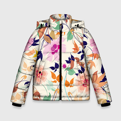 Зимняя куртка для мальчика Summer floral pattern / 3D-Светло-серый – фото 1