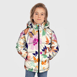 Куртка зимняя для мальчика Summer floral pattern, цвет: 3D-светло-серый — фото 2