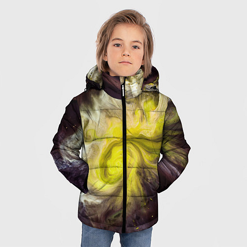 Зимняя куртка для мальчика Неоновые краски - Жёлтый / 3D-Черный – фото 3