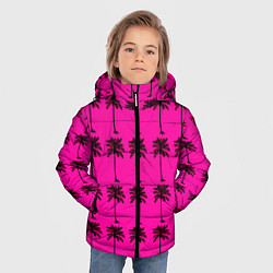 Куртка зимняя для мальчика TEXTURE OF PALM TREES IN COLOR, цвет: 3D-черный — фото 2
