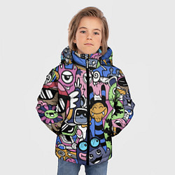 Куртка зимняя для мальчика Милые и веселые монстры, цвет: 3D-светло-серый — фото 2