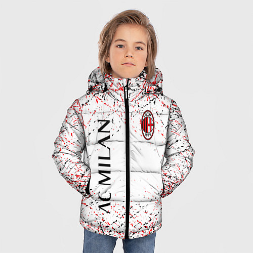 Зимняя куртка для мальчика Ac milan logo / 3D-Черный – фото 3
