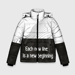 Куртка зимняя для мальчика Линии жизни Life lines, цвет: 3D-черный
